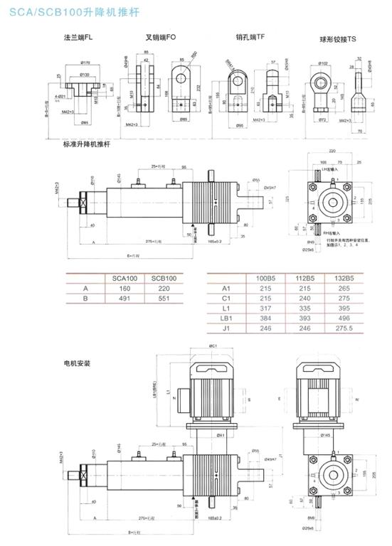 SC100系列升降机推杆